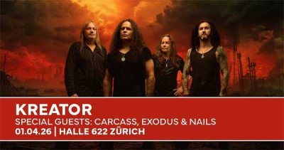 Wie wäre es, 2x2 Eintritte für KREATOR in Zürich zu gewinnen?