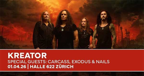 Wie wäre es, 2x2 Eintritte für KREATOR in Zürich zu gewinnen?